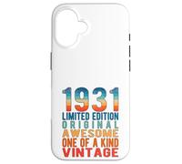 Carcasa para iPhone 16 Edición Limitada, Vintage, Retro, año de Nacimiento 1931.