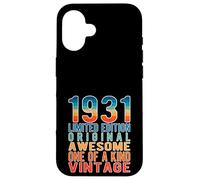 Carcasa para iPhone 16 Edición Limitada, Vintage, Retro, año de Nacimiento 1931.