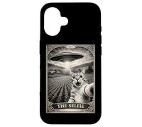Carcasa para iPhone 16 El Gato Selfie Tarot Carta OVNI Alien Sci Fi Parodia Invasión