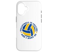 Carcasa para iPhone 16 El Voleibol está Llamando y Debo IR Divertido Jugador Deportivo