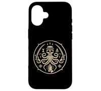 Carcasa para iPhone 16 Emblema de Calavera Oculta y Pulpo | Ilustración mística Vintage