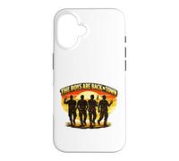 Carcasa para iPhone 16 Emblema de reunión de The Boys Are Back in Town Brotherhood Divertido