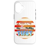 Carcasa para iPhone 16 En el Lago, emborrachándose, Retro, de los 70, Mountain Sunset Camping