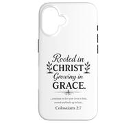 Carcasa para iPhone 16 Enraizado en Cristo, creciendo en Gracia, Regalo de fe Cristiana