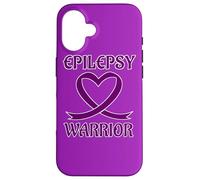 Carcasa para iPhone 16 Epilepsy Warrior Purple Heart Ribbon Awareness