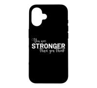 Carcasa para iPhone 16 Eres más Fuerte Que Pensar Motivación Gimnasio Frase Fuerza