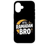 Carcasa para iPhone 16 Es Ramadán Bro Feliz Ayuno Luna Creciente Islámica Musulmán