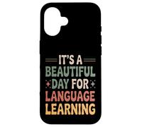 Carcasa para iPhone 16 Es un Hermoso día para el Aprendizaje de Idiomas Retro Groovy