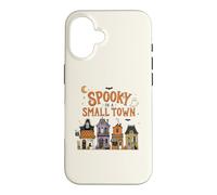 Carcasa para iPhone 16 Espeluznante en una pequeña Ciudad Halloween Fantasmas Casas embrujadas