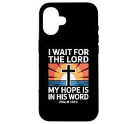 Carcasa para iPhone 16 Espero al Señor Salmo 130:5 Escritura Fe