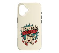 Carcasa para iPhone 16 Espresso Yourself Divertido Estilo Vintage Café Comic Retro Art