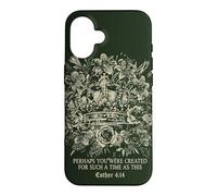 Carcasa para iPhone 16 Esther Cuatro Catorce Fe Cristiana Corona Floral Reina