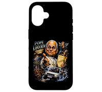 Carcasa para iPhone 16 Estilo de los años 80 Papa León XIV Estilo Vintage Católico Divertido Streetwear