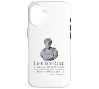 Carcasa para iPhone 16 Estoicismo - La Vida es Corta - Marco Aurelio Filosofía estoica