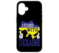 Carcasa para iPhone 16 Estoy con Ucrania - Love Stop War - Ucrania Mapa