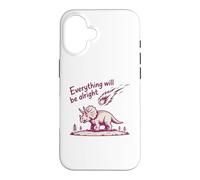 Carcasa para iPhone 16 Everything Is Alright Dinosaur Asteroid Chaos Graphic Retro