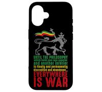 Carcasa para iPhone 16 Everywhere IS War Discurso Haile Selassie León Judá Reggae