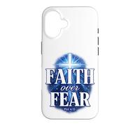 Carcasa para iPhone 16 Faith Over Fear Phil 4:13 Cruz Cristiana versículo bíblico