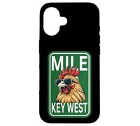 Carcasa para iPhone 16 Familia de Fuentes Key West Florida Rooster Chicken Mile Zero Marker