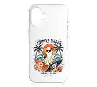 Carcasa para iPhone 16 Fantasma de Spooky Girls Beach Crew para Halloween, Retro y veraneo