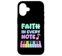 Carcasa para iPhone 16 Fe en Cada Nota Piano Chica Cristiana Músico de la Iglesia