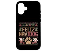 Carcasa para iPhone 16 Feliz Navidog - Divertido suéter Feo de Navidad para dueño de Perro
