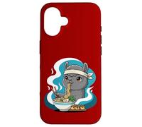 Carcasa para iPhone 16 Fideos Ramen Alpaca Japón Y2K Kawaii Alpacas Anime