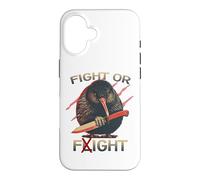 Carcasa para iPhone 16 Fight Or Flight Kiwi Bird Motivo del Humor Ratite de Nueva
