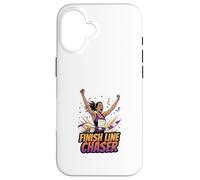 Carcasa para iPhone 16 Finish Line Chaser Running Motivación Atleta Diseño