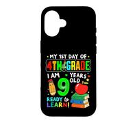 Carcasa para iPhone 16 First Day of Fourth Grade My 1st Day of 4th Grade Girls Boys