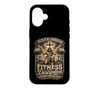 Carcasa para iPhone 16 Fitness Disciplina Oración Cristiana Gimnasio Entrenamiento Culturismo