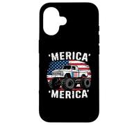 Carcasa para iPhone 16 Flag Truck July Fourth July 4th Independence Day American
