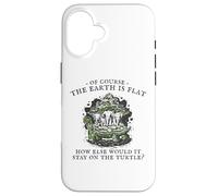 Carcasa para iPhone 16 Flat Earth Turtle Elephants World Disc Society Men Woman