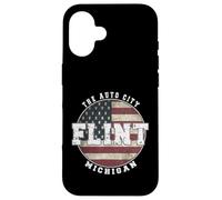 Carcasa para iPhone 16 Flint Michigan, Bandera Americana Vintage