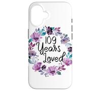 Carcasa para iPhone 16 Floral 109 Years Old 109th Birthday Women's 109 Years Loved