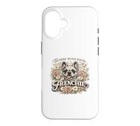Carcasa para iPhone 16 Florece con tu Regalo Floral para mamá de Bulldog Francés