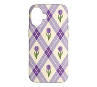 Carcasa para iPhone 16 Flores Argyle Lavanda Púrpura Floral
