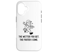 Carcasa para iPhone 16 Fontanero Divertido Cuanto más húmedo te vuelves más rápido vengo. Fontanería