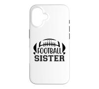 Carcasa para iPhone 16 Football Sister Girls Cute Little Sister Football Cheer Fan