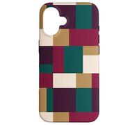 Carcasa para iPhone 16 Formas rectangulares geométricas de Bloques de Color en Tonos de joyería Profundos