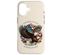 Carcasa para iPhone 16 Founded and Standing in Faith Vintage Watercolor Eagle 1776