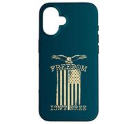 Carcasa para iPhone 16 Freedom Isnt Free Patriotic Eagle Bird Diseño de Bandera Estadounidense