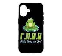 Carcasa para iPhone 16 Frog Confíe plenamente en Dios Clásico Cristiano Fe & Religión