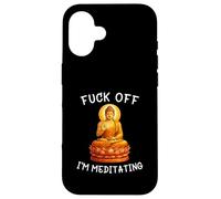 Carcasa para iPhone 16 Fuck Off I'm Meditating Meditation Meme Buddha Adult Humor