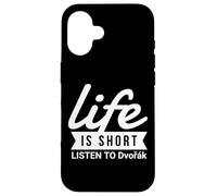 Carcasa para iPhone 16 Fun Composer Life Is Short Escucha el Regalo de Dvorak