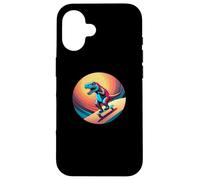 Carcasa para iPhone 16 Fun Dinosaur Skateboarder Skater Design