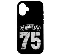 Carcasa para iPhone 16 Funny 75th Birthday Oldometer Odómetro 75 años Old Joke
