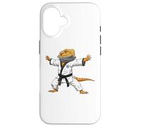 Carcasa para iPhone 16 Funny Bearded Dragons Doing Karate Samurai Ninja Lizard
