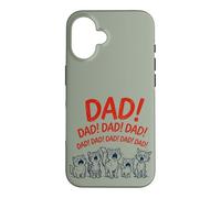 Carcasa para iPhone 16 Funny Cat Dad Yelling Cats Father's Day