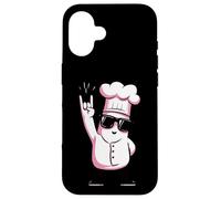 Carcasa para iPhone 16 Funny Chef Rockstar Cook Retro Style Rosa Diseño